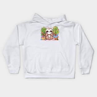 Playful Kawaii Sloth Kids Hoodie